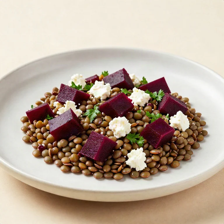 Salade de lentilles, betterave et feta